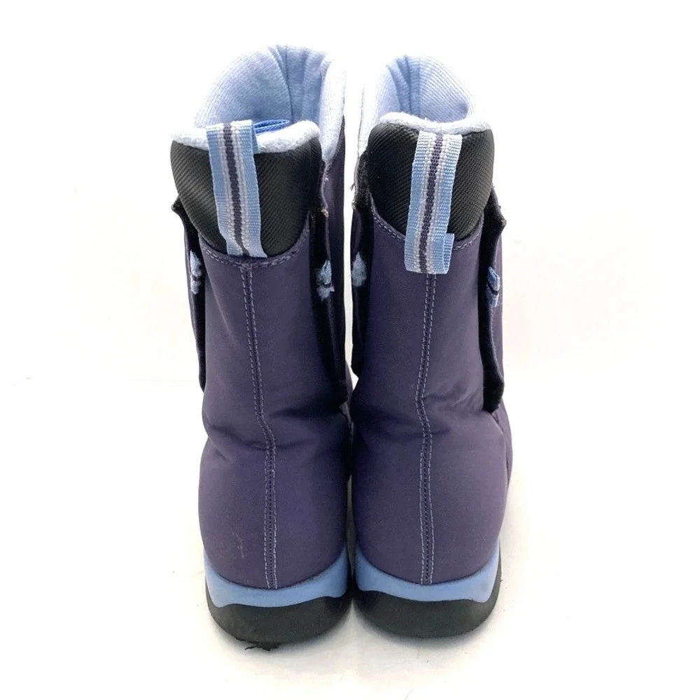 Lands' End Winter Boots Purple Hook & Loop Close Waterproof Snow Youth 7M